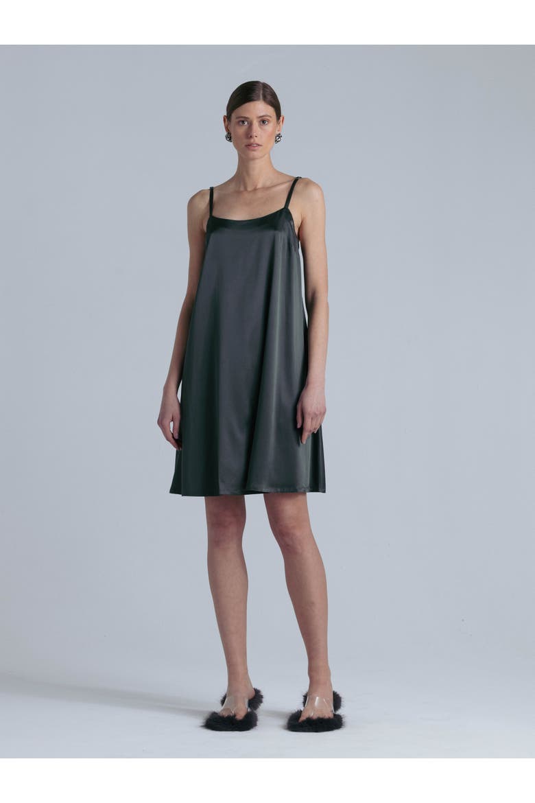 Aphrodite Silk Midi Dress, Main, color, Rich Green