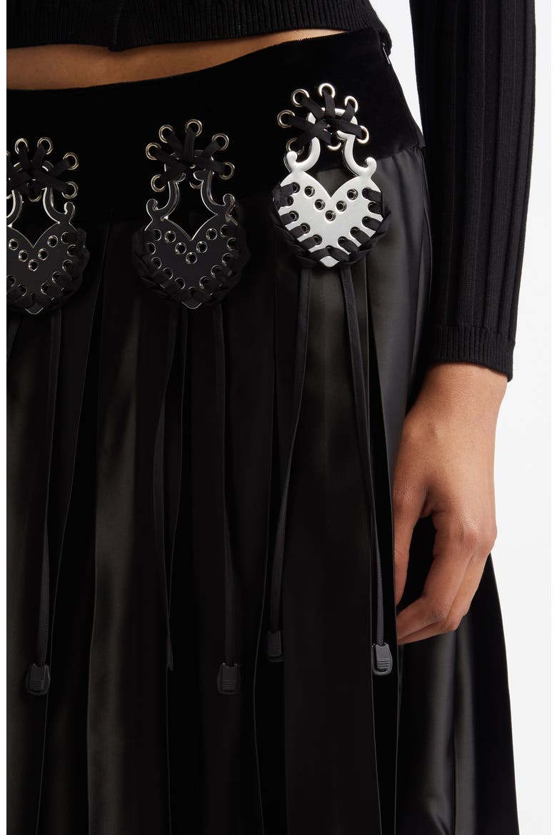 Radar Embellished Pleated Skirt, Alternate, color, BLACK