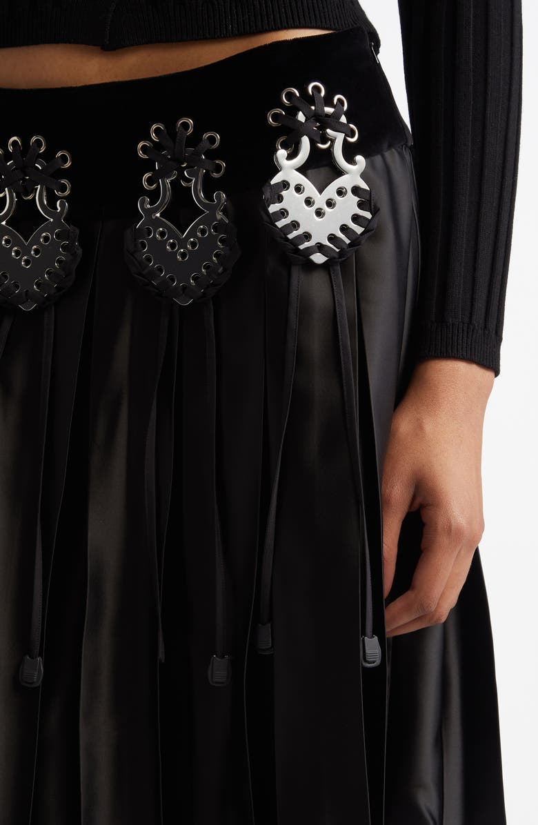 Chopova Lowena Radar Embellished Pleated Skirt, Alternate, color, 