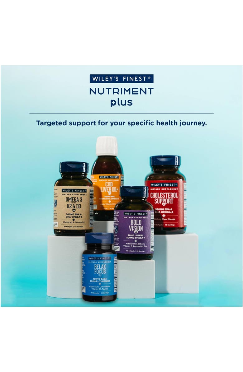 Wiley's Finest Daily Supplement for Stress Support with L-Theanine, GABA, Vitamin B6 & Magnesium - 30 Capsules, Alternate, color, NO COLOR