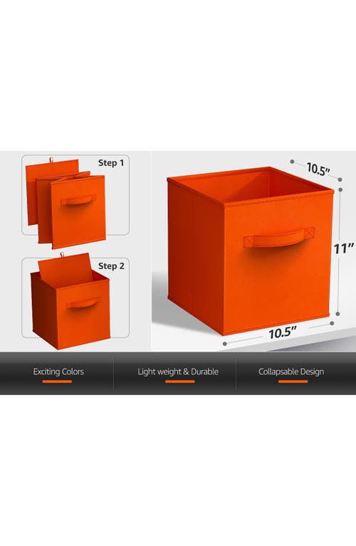 Sorbus 8-pack Collapsible Storage Cubes In Orange