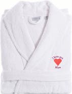 Linum Home Textiles 'I Love You Mom' Embroidered White Terry Bathrobe