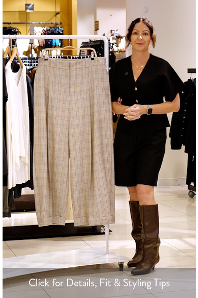 Telda Plaid Pleated High Waist Pants video