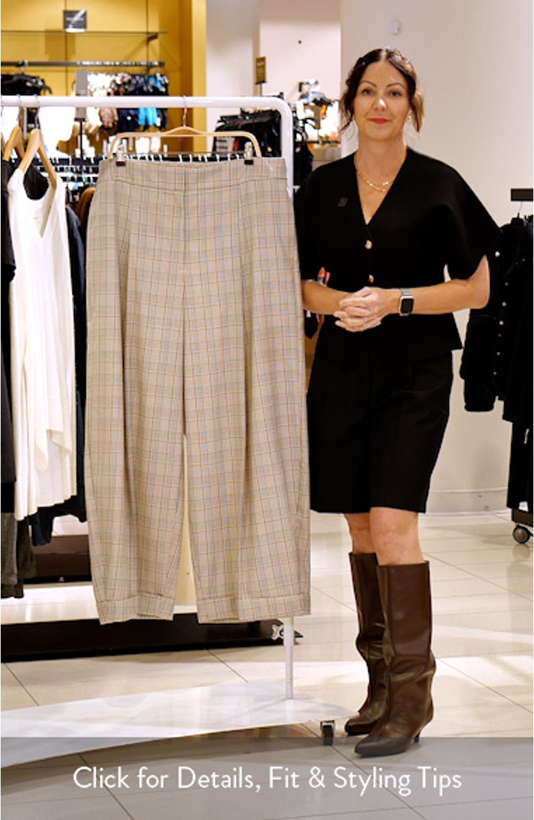 Telda Plaid Pleated High Waist Pants, sales video thumbnail