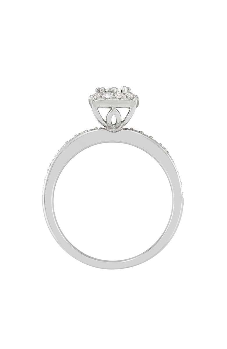 Frankie & Zoe Diamond Halo Ring, Alternate, color, White Gold