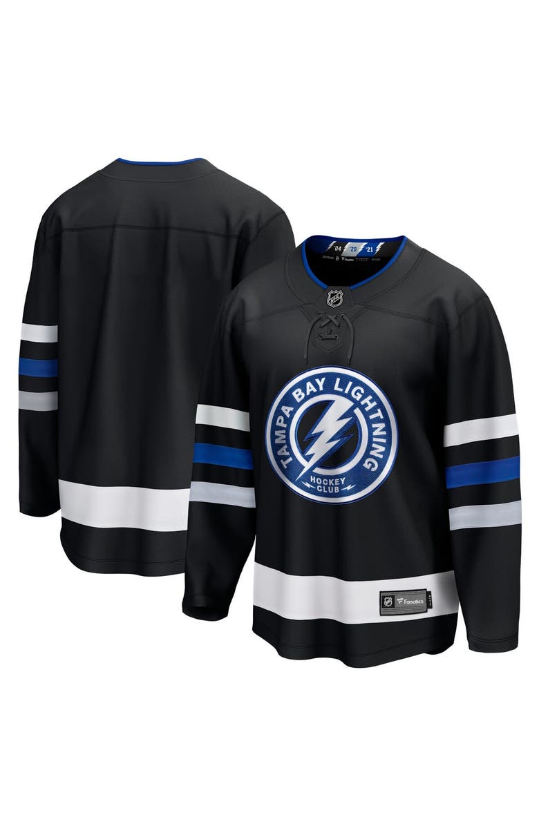 FANATICS Men's Fanatics Branded Black Tampa Bay Lightning Alternate Premier Breakaway Jersey, Main, color,