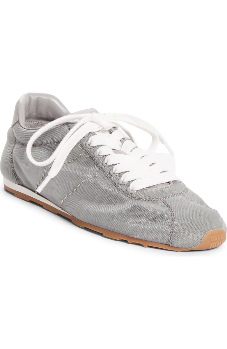 Miu Miu Plume Mesh Sneaker, Main, color, Alluminio