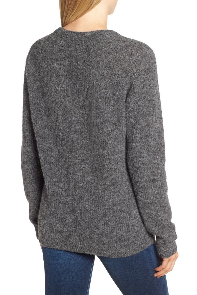 Olivia Crewneck Sweater, Alternate, color, DARK GREY MARL