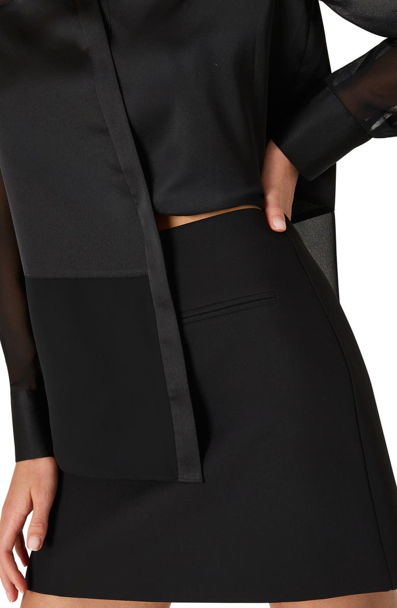 Milly Andy Semisheer Satin Button-Up Top, Alternate, color, 