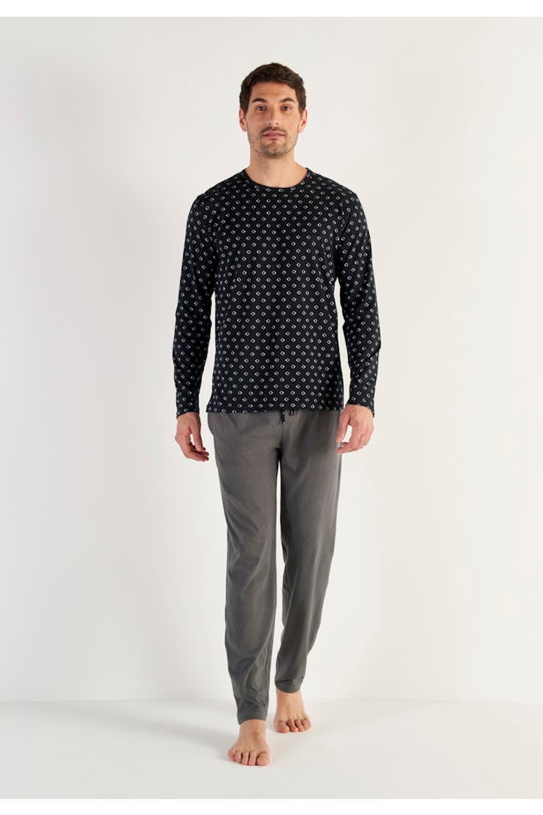 Duane Long Sleepwear, Alternate, color, Black Print