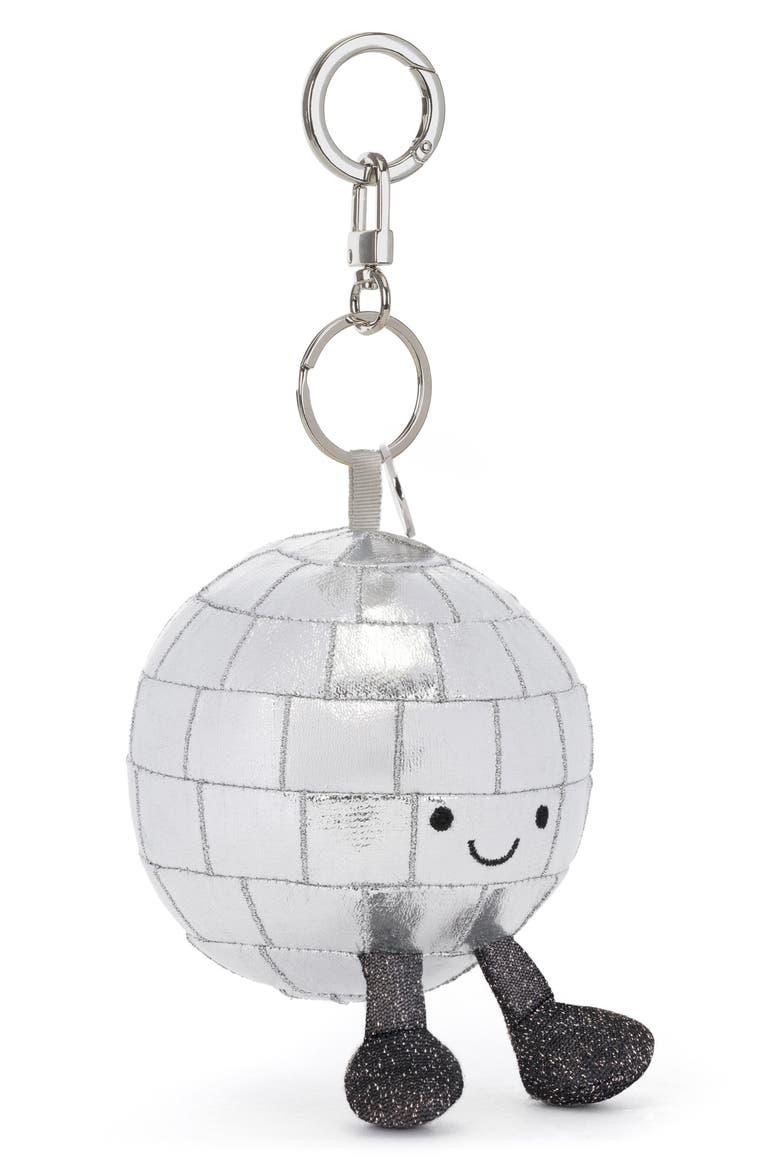 Amuseables Disco Ball Bag Charm, Alternate, color, SILVER
