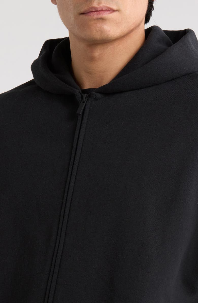 Fear of God Essentials Classic Fit Fleece Zip Hoodie, Alternate, color, Vintage Black/ White