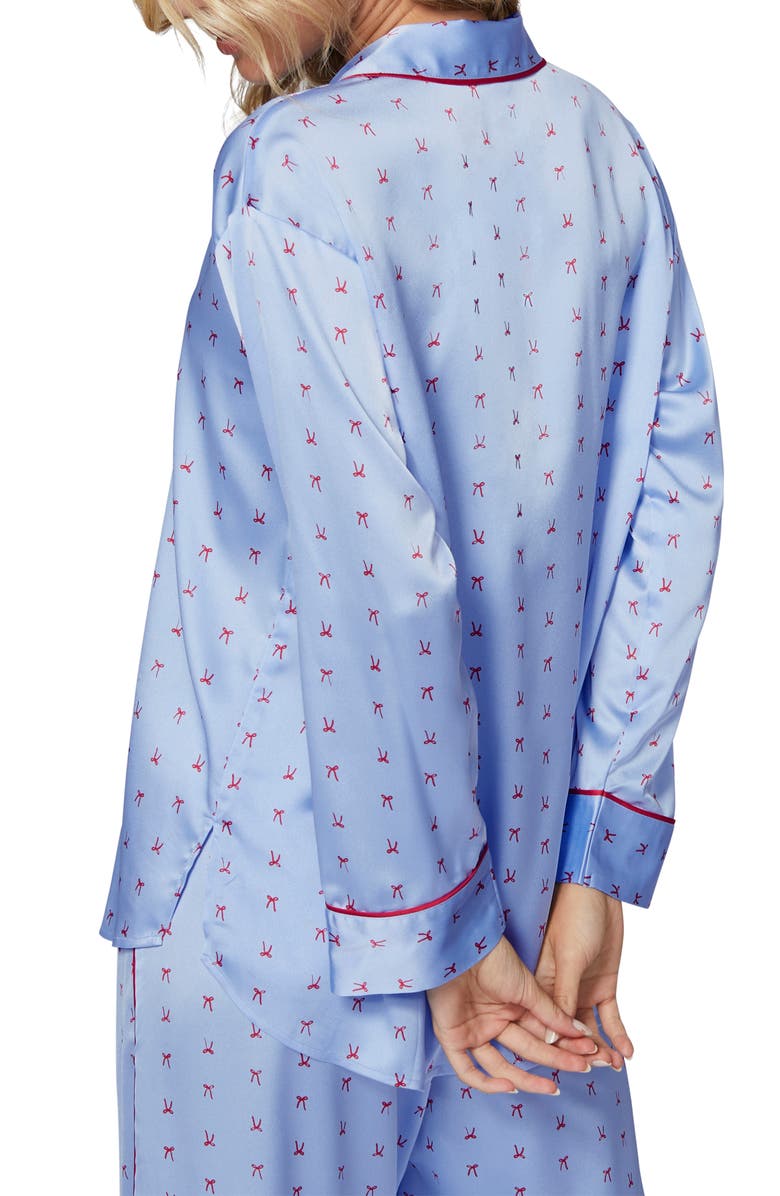 Florence by Mills Dream Satin Pajama Shirt, Alternate, color, Windsurfer Ribbon