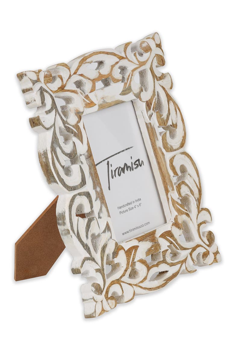 Regal Renaissance Wood Carved Picture Frame, Alternate, color, WHITE