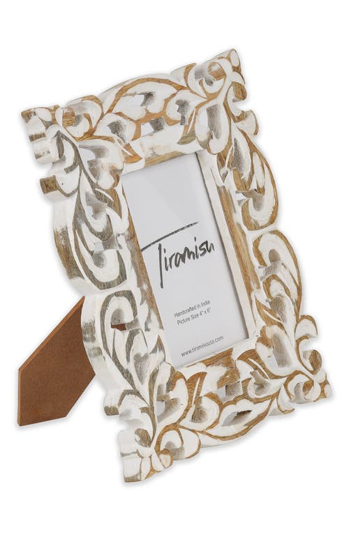 Tiramisu Regal Renaissance Wood Carved Picture Frame In White