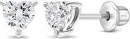 In Season Jewelry Cubic Zirconia Birthstone Heart Solitaire Earrings