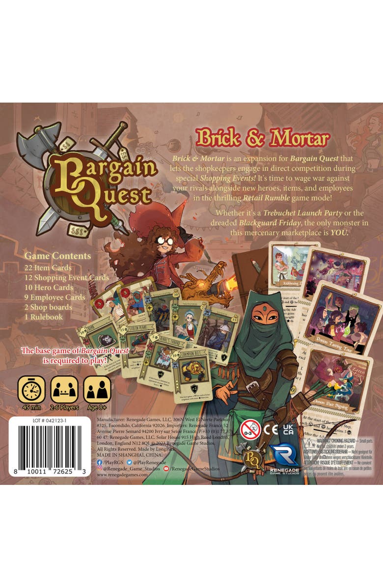 Renegade Game Studios Bargain Quest Brick
Mortar Expansion, Alternate, color, Multicolored