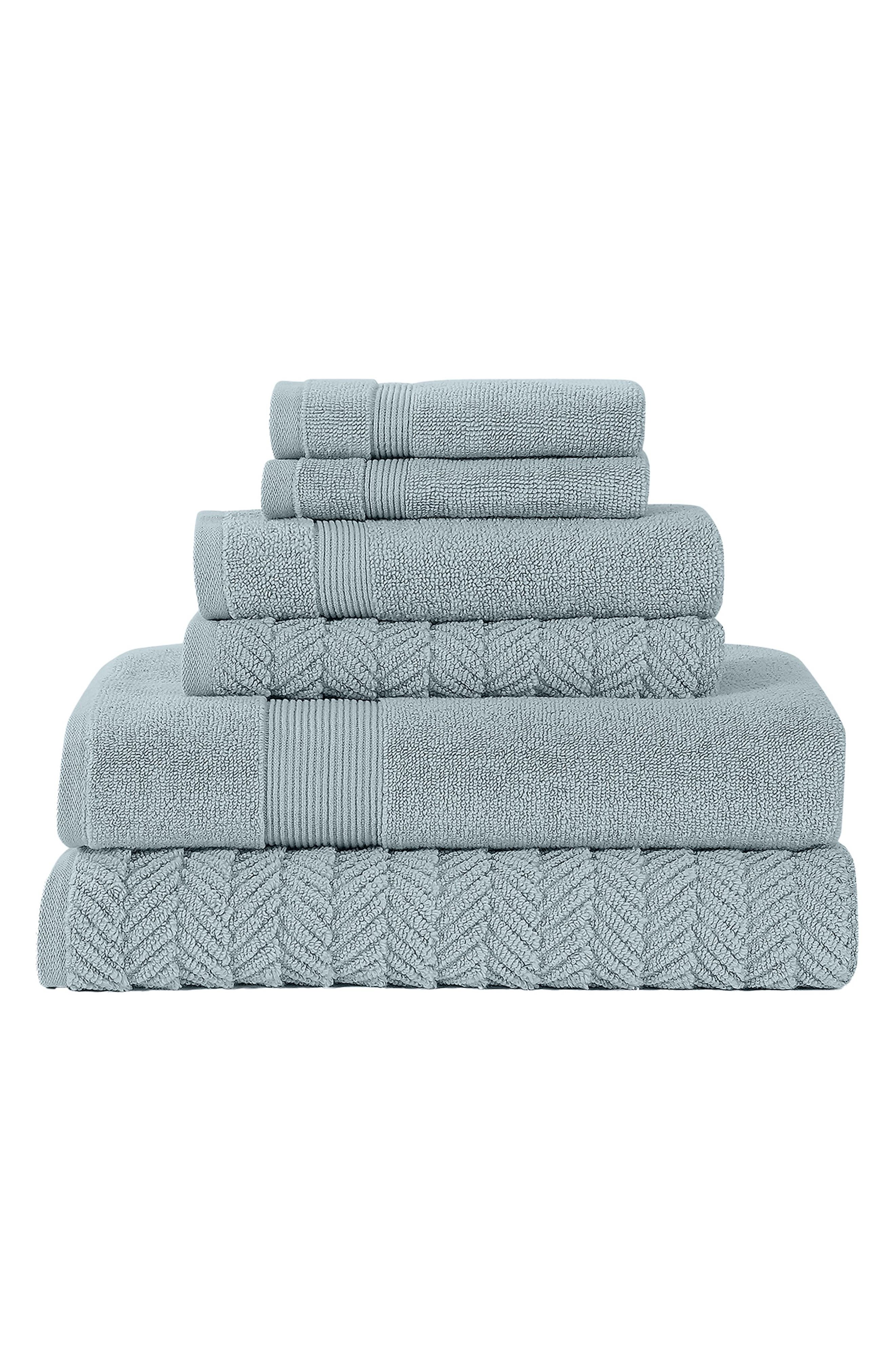 Modern Threads Zero Twist Otis Jacquard 6pc Towel Set In Gray