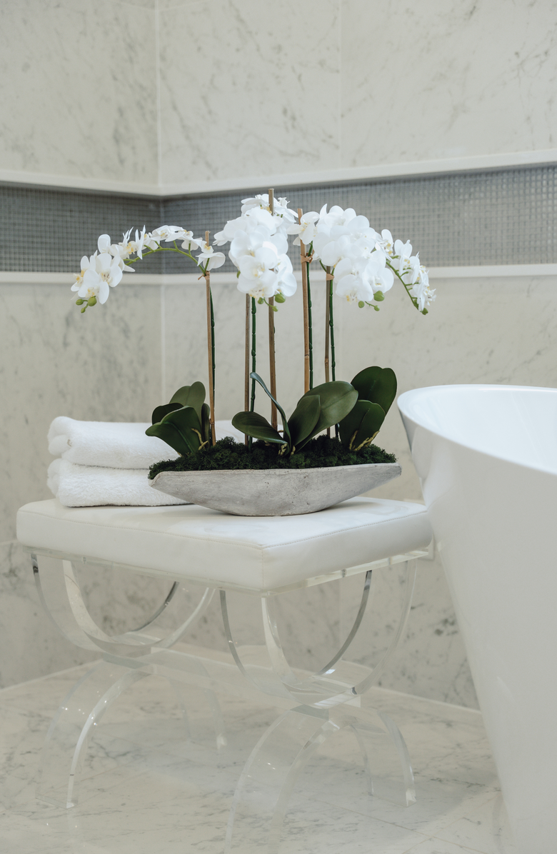 CocoBella Ciara RealTouch Orchid Planter, Alternate, color, Snow