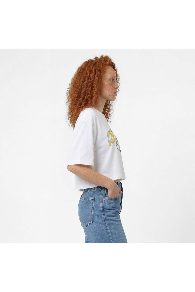 Women's Champion  White Los Angeles Chargers Boyfriend Cropped T-Shirt, Alternate, color, White