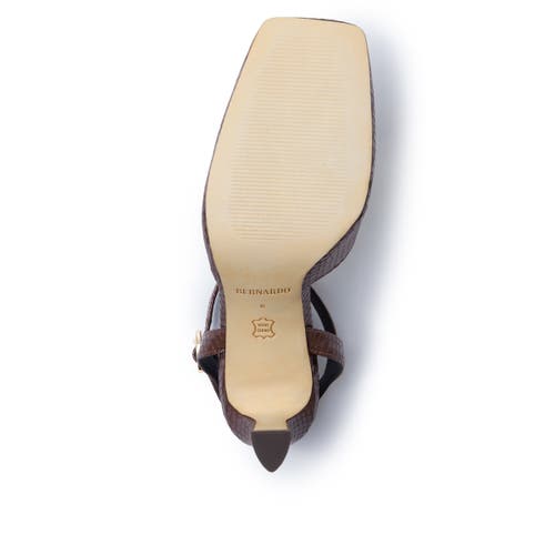 Bernardo Gama Snake-embossed Leather Pumps In Brown