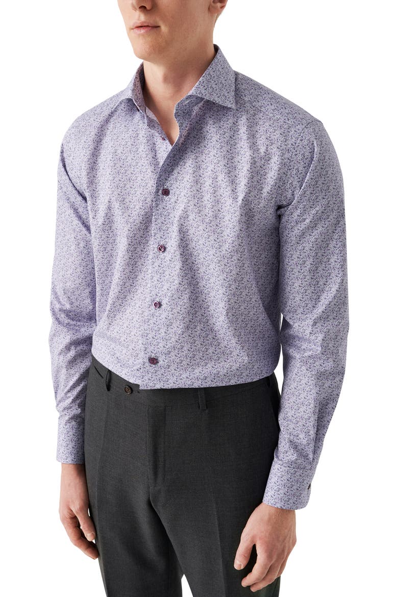 Contemporary Fit Twill Dress Shirt, Main, color, PURPLE