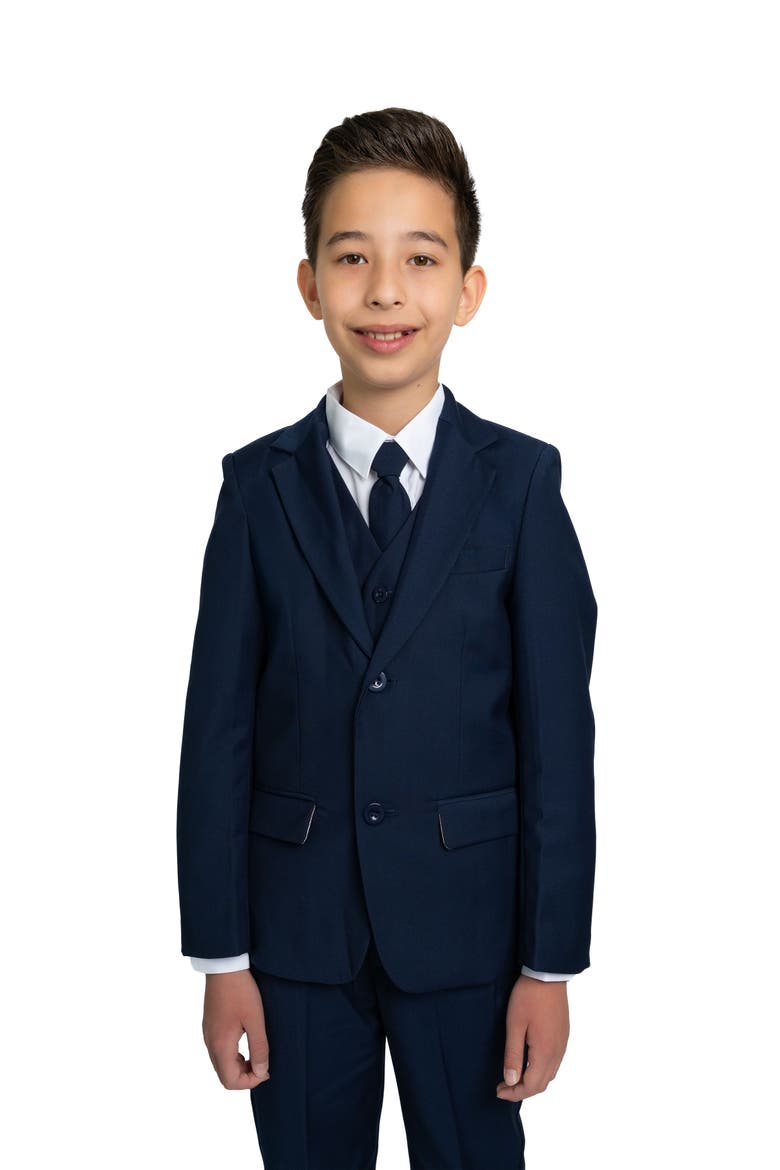 Kids' 007 5-Piece Slim Fit Suit, Alternate, color, Navy