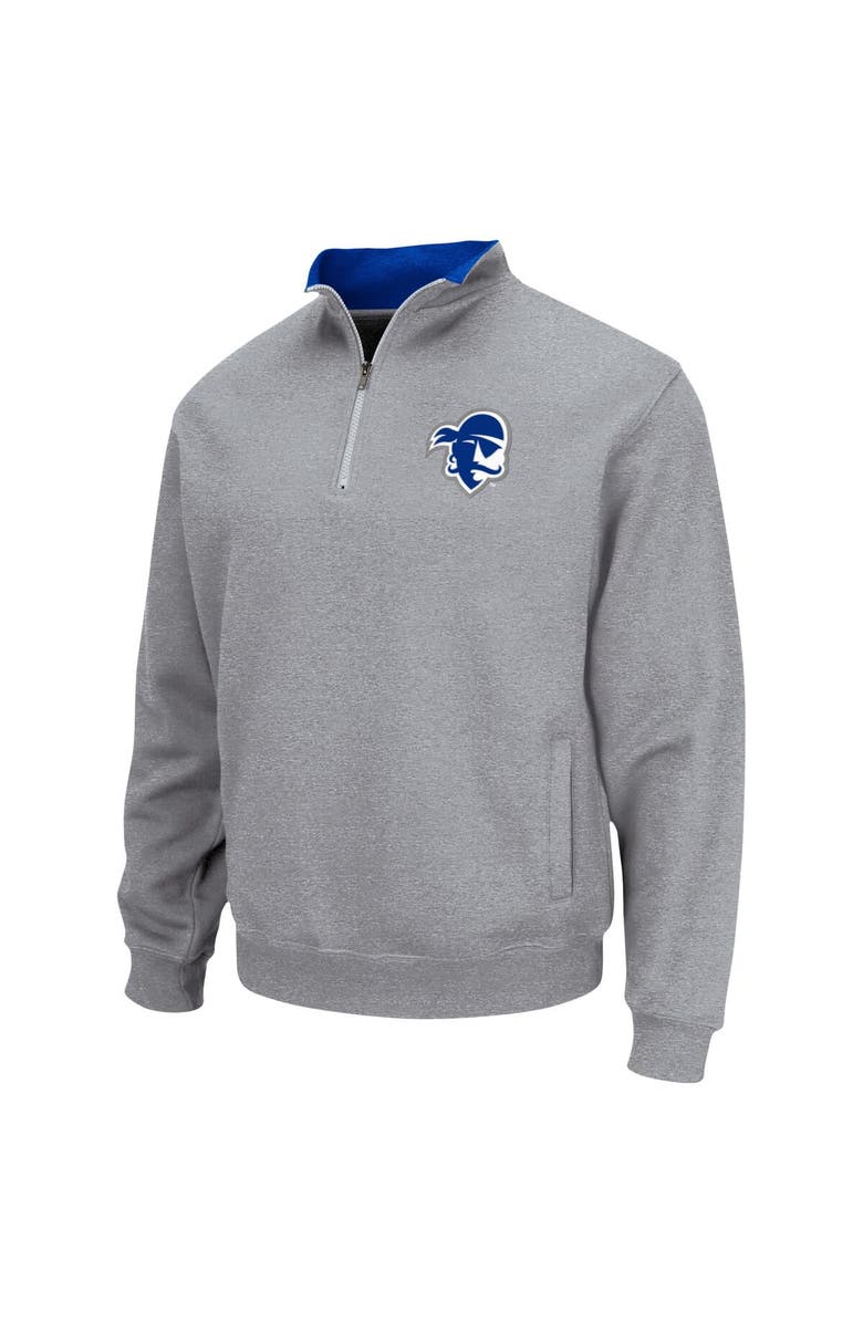 COLOSSEUM Men's Colosseum Heathered Gray Seton Hall Pirates Tortugas Team Logo Quarter-Zip Jacket, Alternate, color, Heather Gray