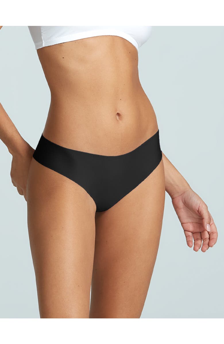 Commando Butter Mid-Rise Thong 3-Pack, Alternate, color, Black