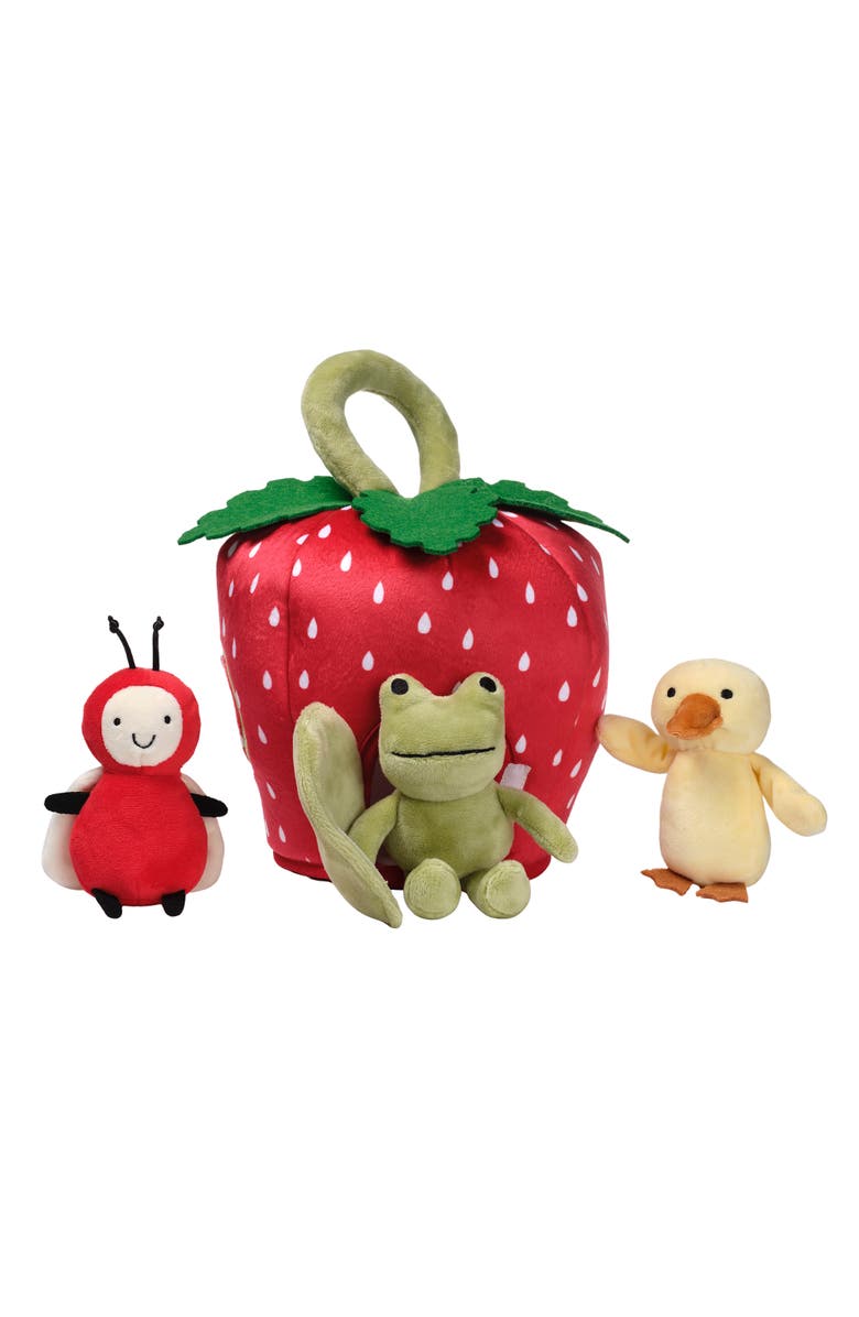 Lambs & Ivy Strawberry Soft Plush Interactive Play Set with Stuffed Animal Toys, Alternate, color, Red
