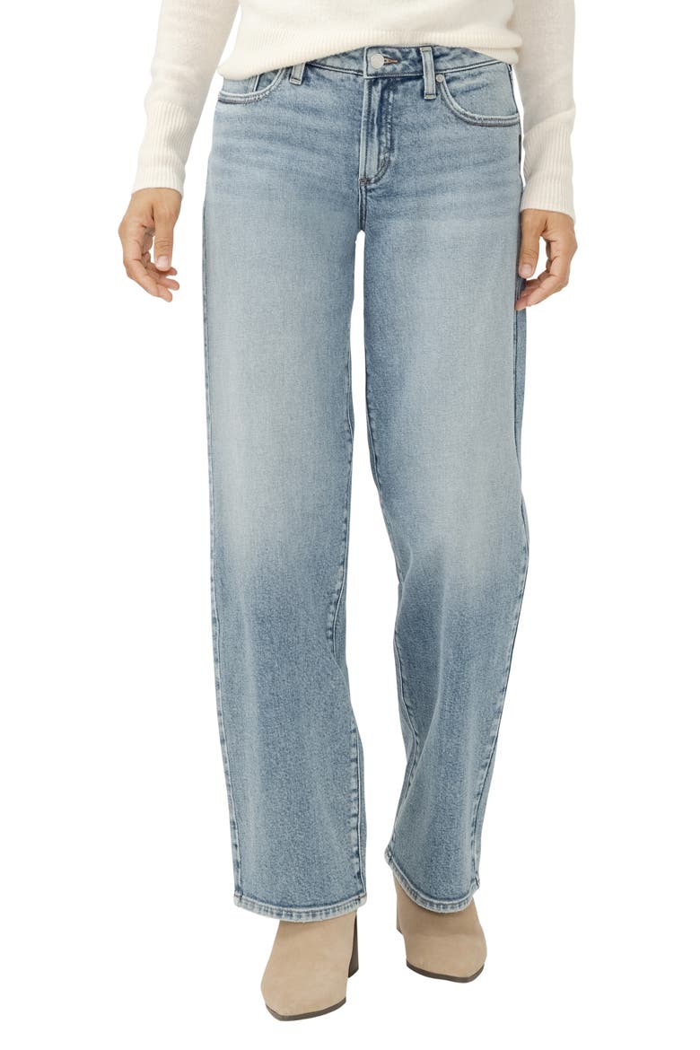 Loose & Low Baggy Jeans, Main, color, GROVE