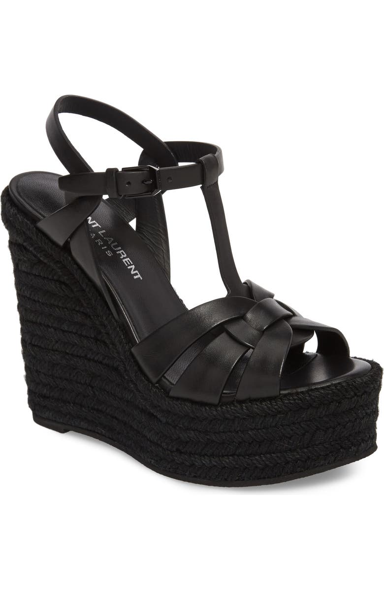 Saint Laurent Tribute Espadrille Wedge, Main, color,