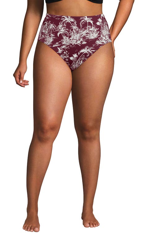 Lands' End Chlorine Resistant Smoothing Control High Waisted Bikini Bottoms In Gold