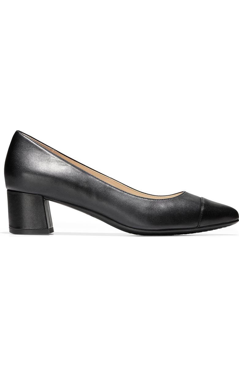 Cole Haan The Go-To Waterproof Block Heel Pump - Wide Width Available, Alternate, color, Black Leat