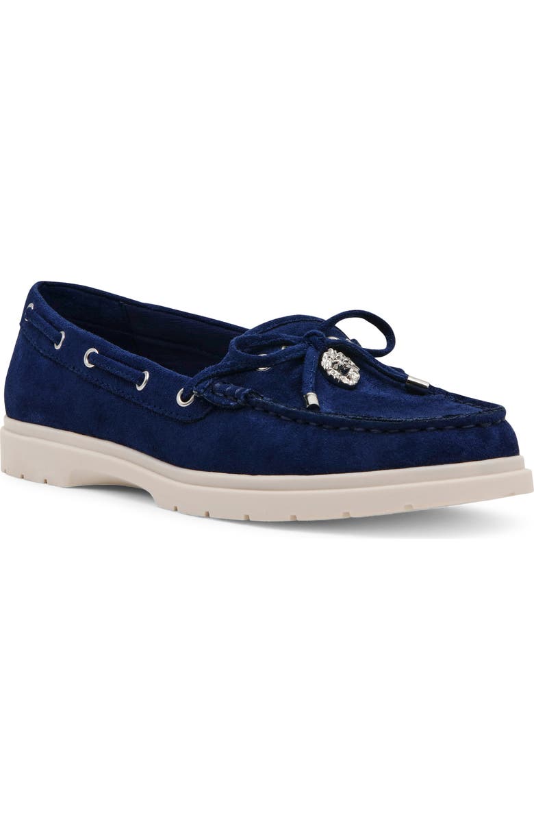 Anne Klein Allie Boat Shoe, Main, color, Navy Suede