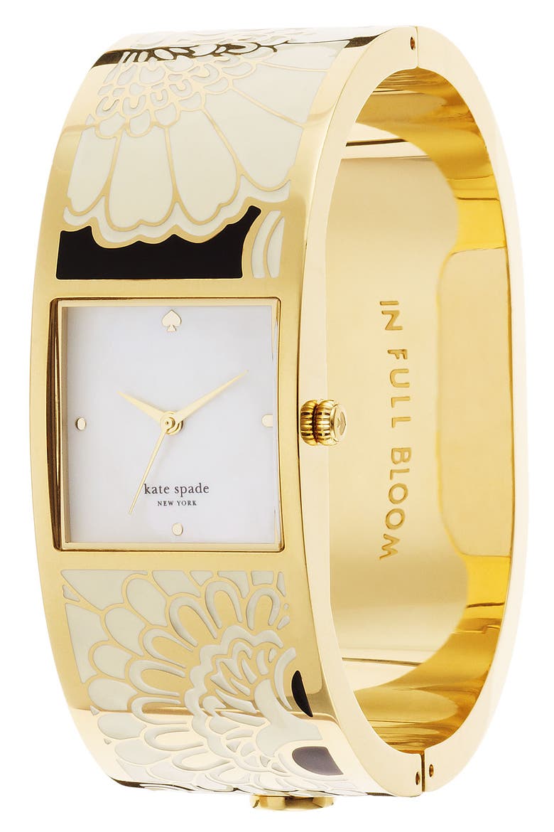 'delacorte' bangle watch, 20mm, Alternate, color, GOLD/ BLACK