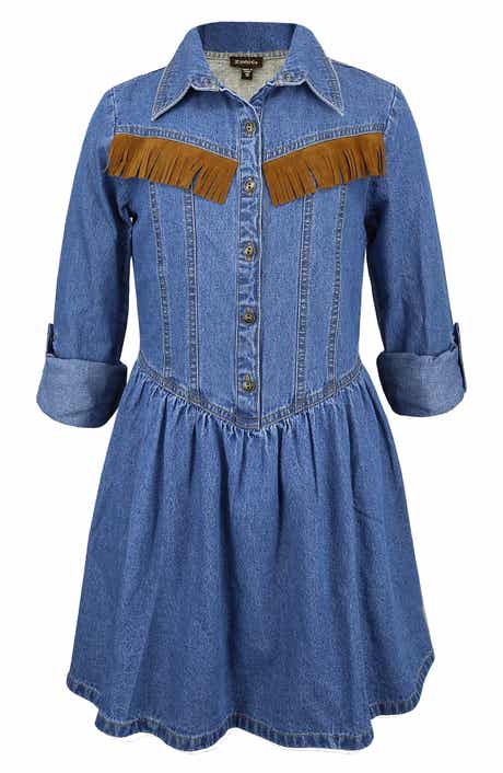 Kids' Western Drop Waist Denim Dress