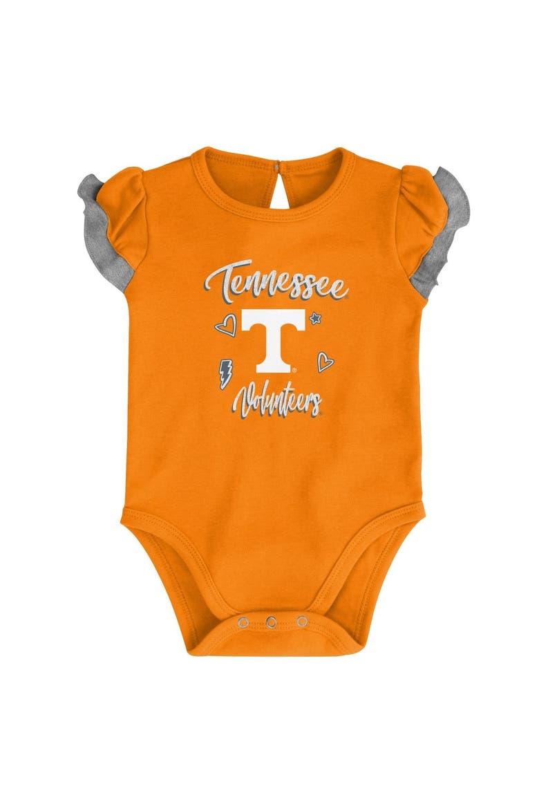 Girls Newborn & Infant Tennessee Orange/Heather Gray Tennessee Volunteers Too Much Love Two-Piece Bodysuit Set, Alternate, color, Tennessee Orange