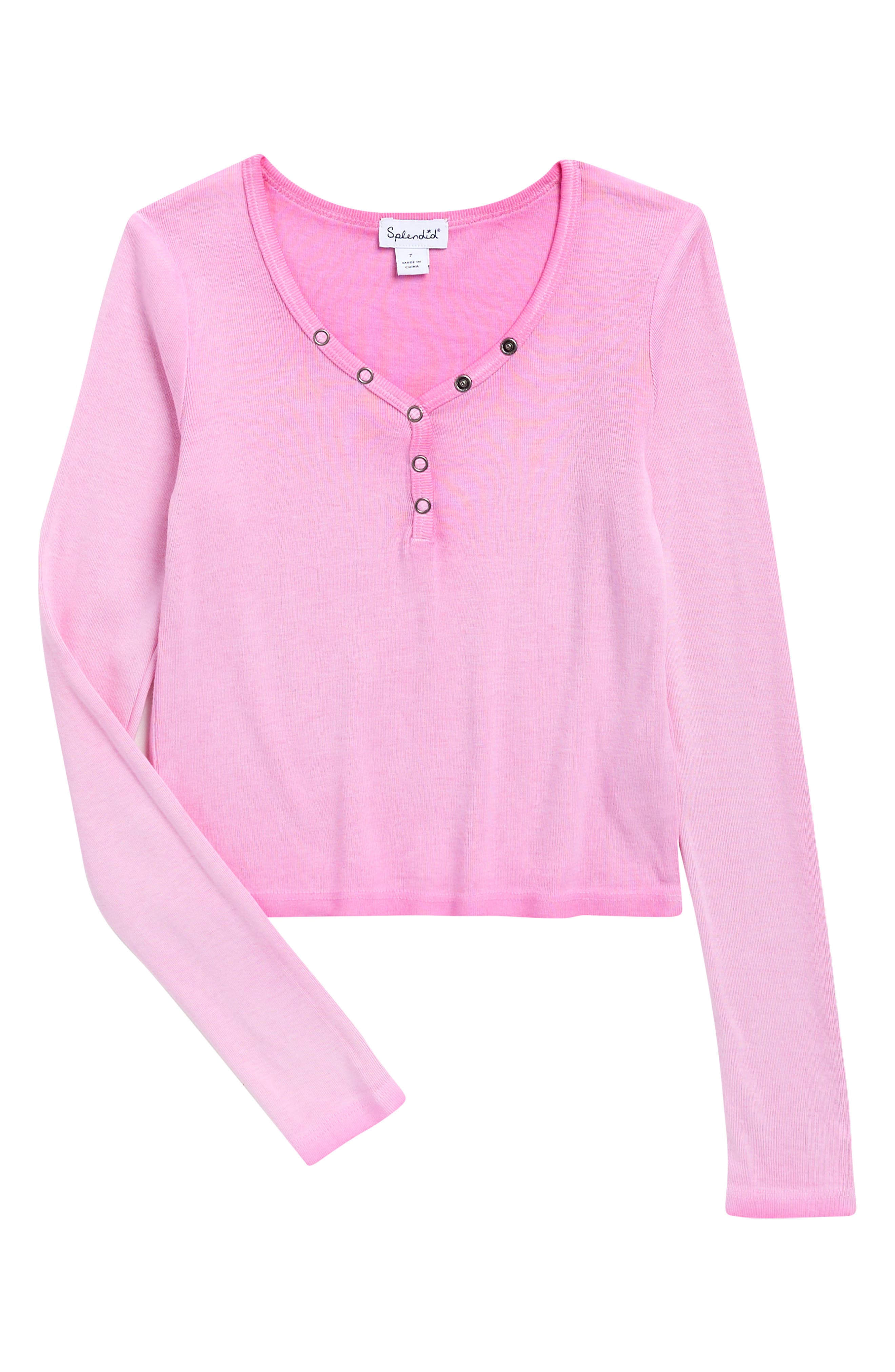 Splendid Kids' Long Sleeve Cotton Blend Henley