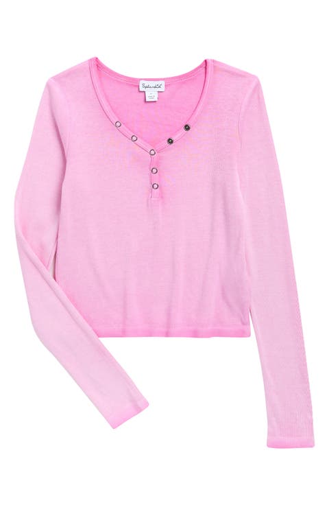 Kids' Long Sleeve Cotton Blend Henley (Big Kid)