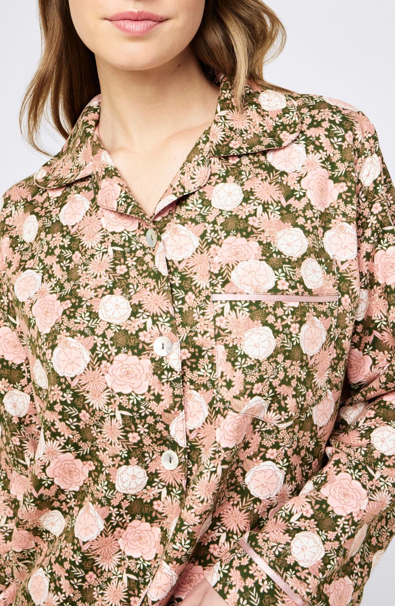 Papinelle Meribel Cozy Pajamas, Alternate, color, Moss