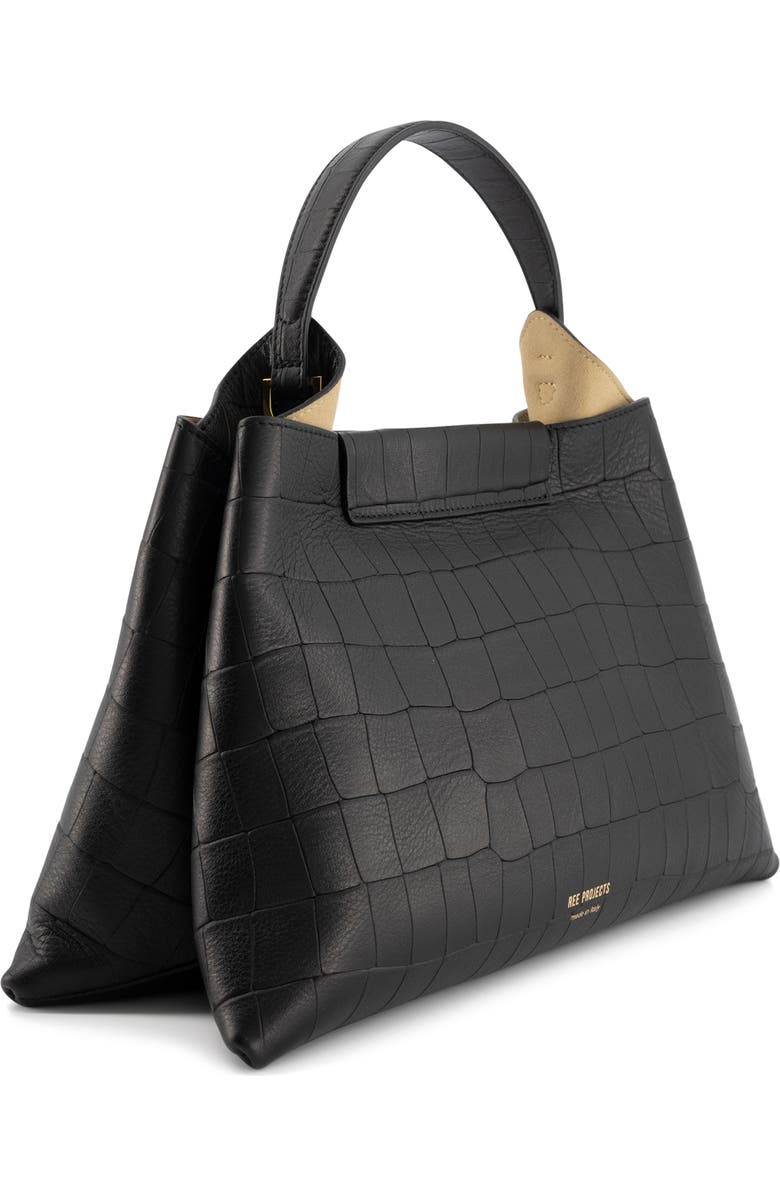 Ree Projects Medium Elieze Soft Croc Embossed Leather Top Handle Bag, Alternate, color,