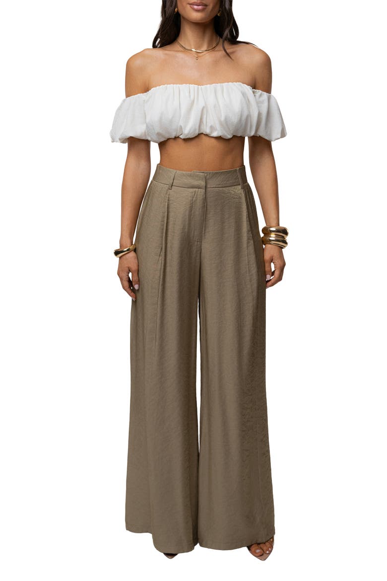 Monaco Wide Leg Pant, Alternate, color, Olive