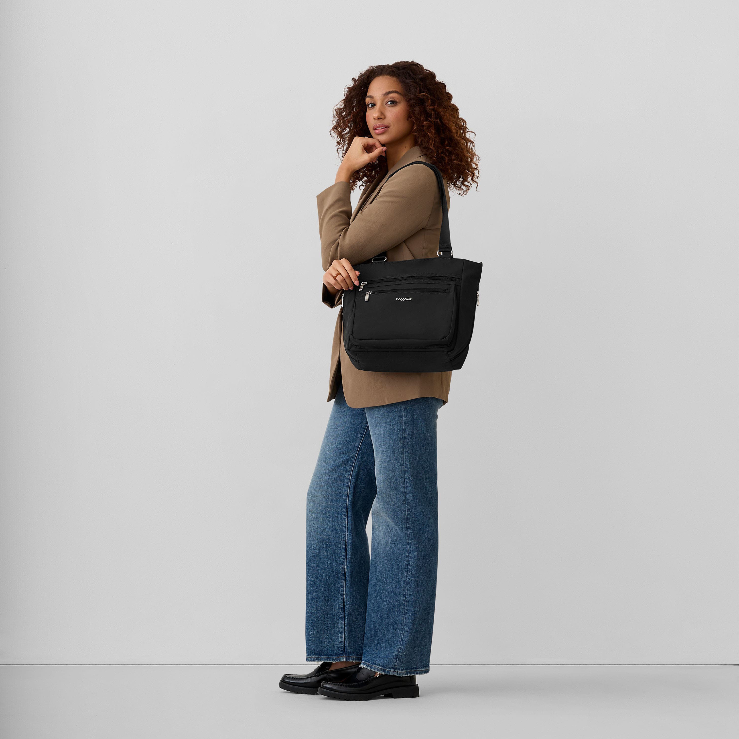 Modern Everyday Shopper Tote, Alternate, color, Black