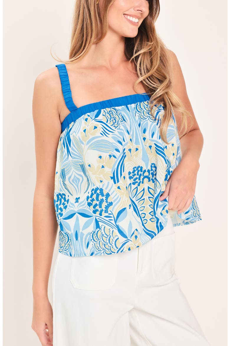 Print 2-Piece Camisole & Shorts Set, Alternate, color, WHITE BLUE