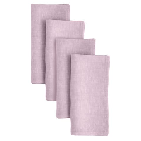 Linen Dinner Napkins Set of 4, 20 x 20 Inch for Dining Table, Holiday and Everyday Table Decor - Athena