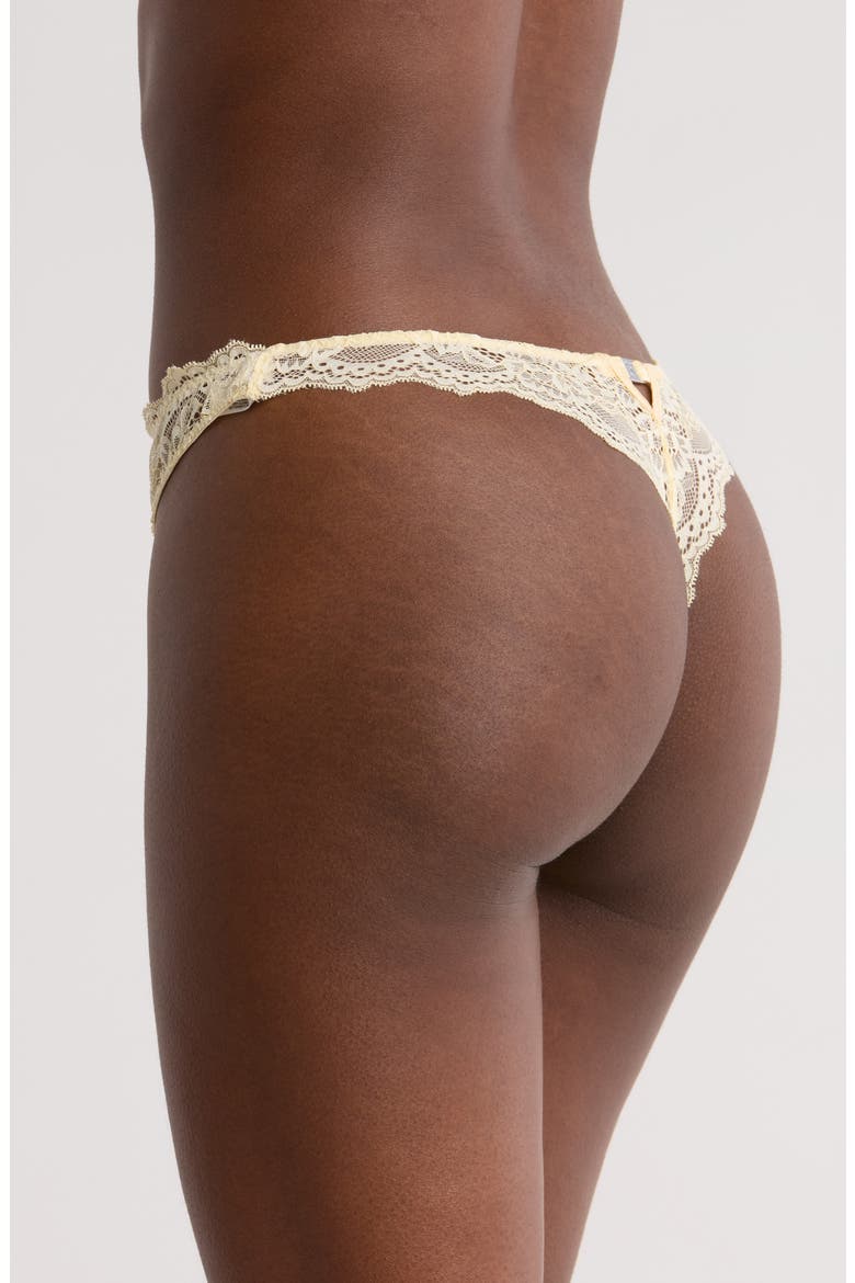 Bianca Lace Thong, Alternate, color, BUTTERCUP