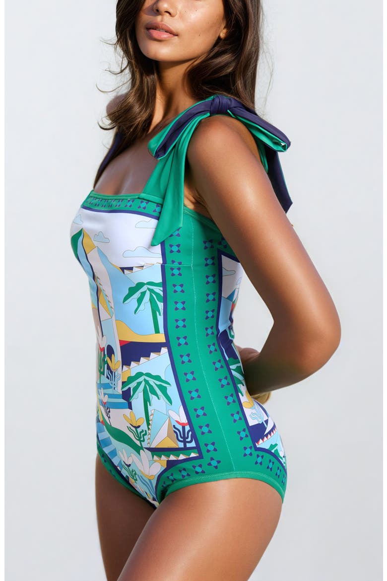 Green Wonderland Reversible One-Piece Swimsuit, Alternate, color, Green