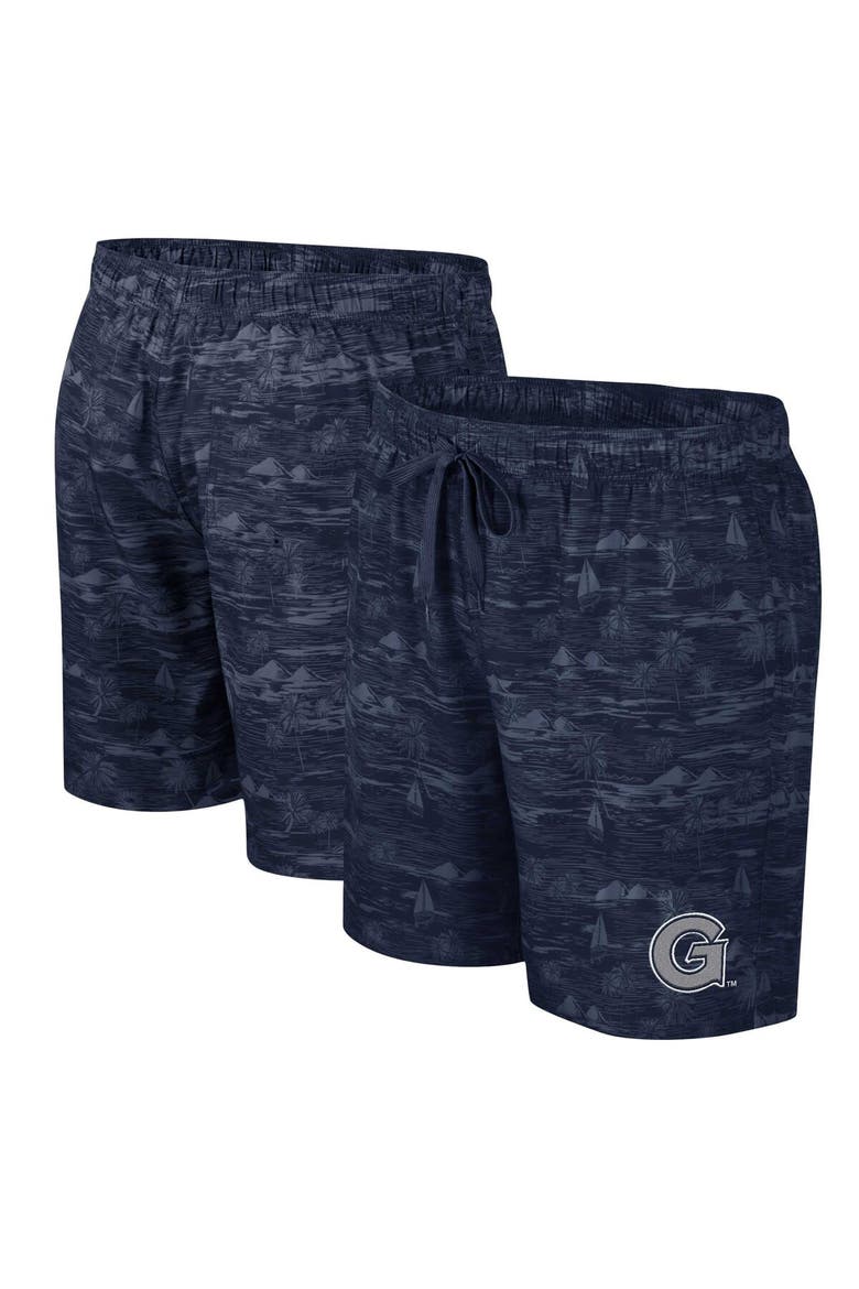 Men's Colosseum Navy Georgetown Hoyas Ozark Swim Shorts, Main, color, Navy