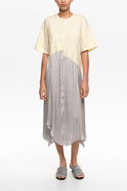 Bimba y Lola Two-Material Asymmetric Dress